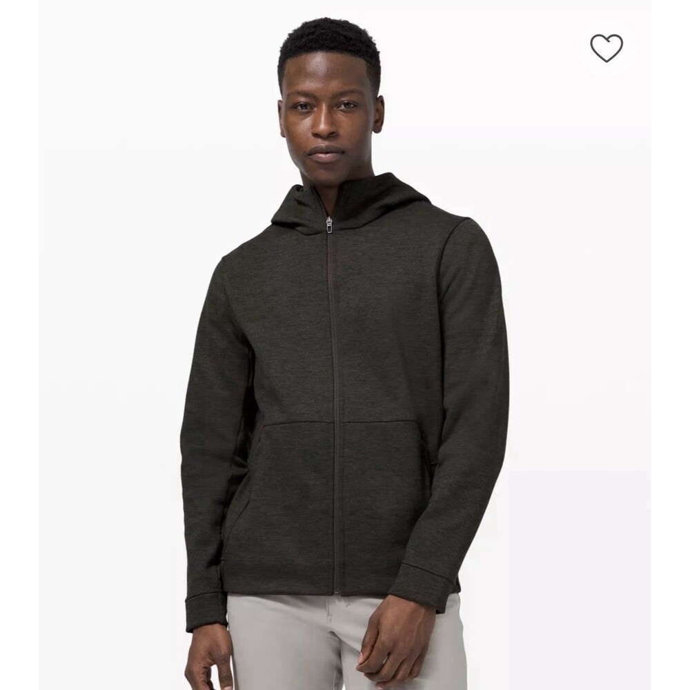 Lululemon Welterweight Full Zip Hoodie Men’s P Heathered Dark Olive Wool Blend